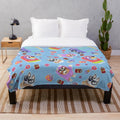 Blue plush blanket with cute blue heeler dog design