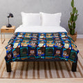 Blue plush blanket featuring characters from the cartoon series Craig of the Creek
