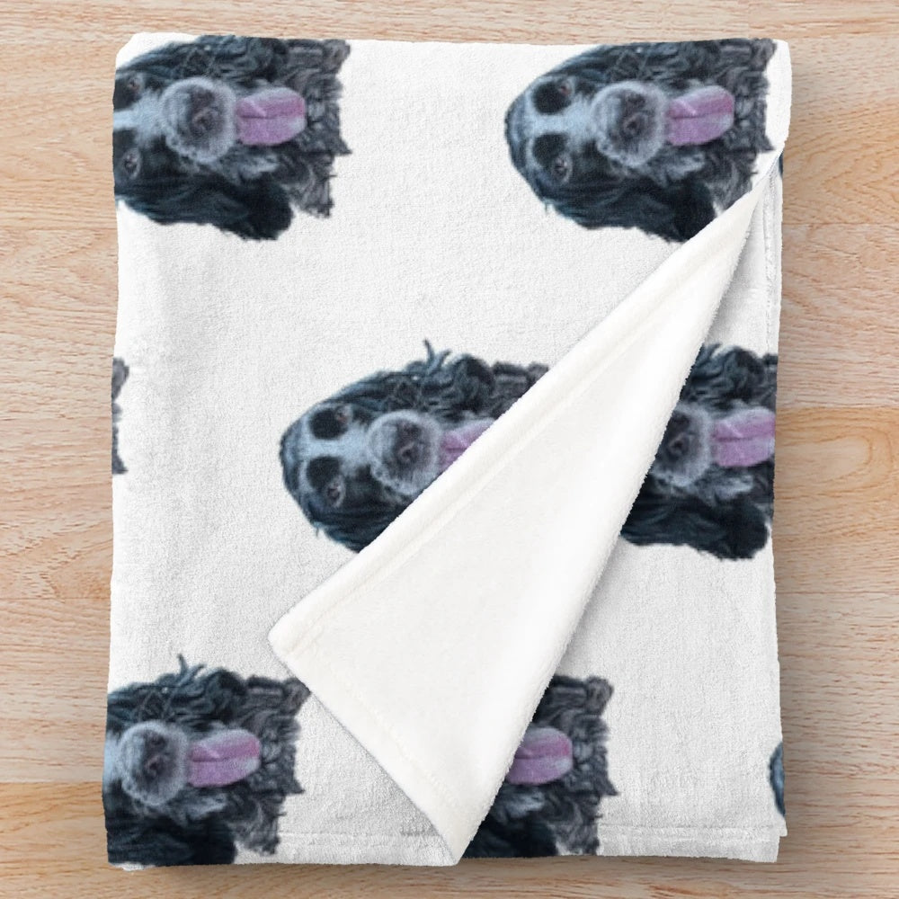 Blue roan cocker spaniel plush blanket