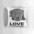 Blue Staffordshire Bull Terrier Pillow with Waggy Tail Design