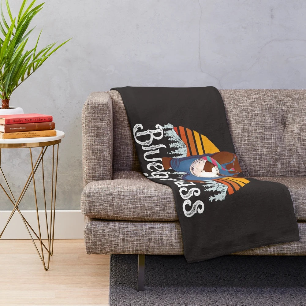 Plush blanket featuring a 5 string banjo for bluegrass music lovers
