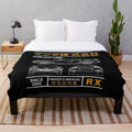RX-8 blueprint-themed plush blanket