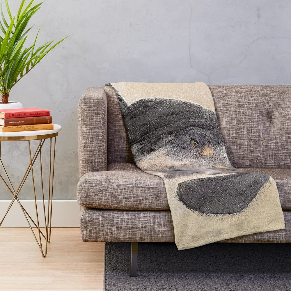Bluetick Coonhound painting on a plush fleece blanket