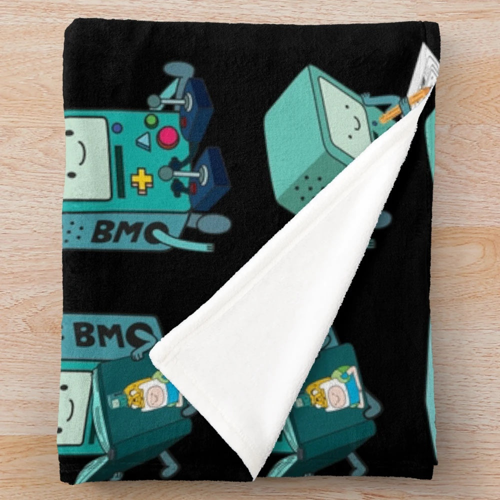 BMO-themed plush blanket for adventure time fans