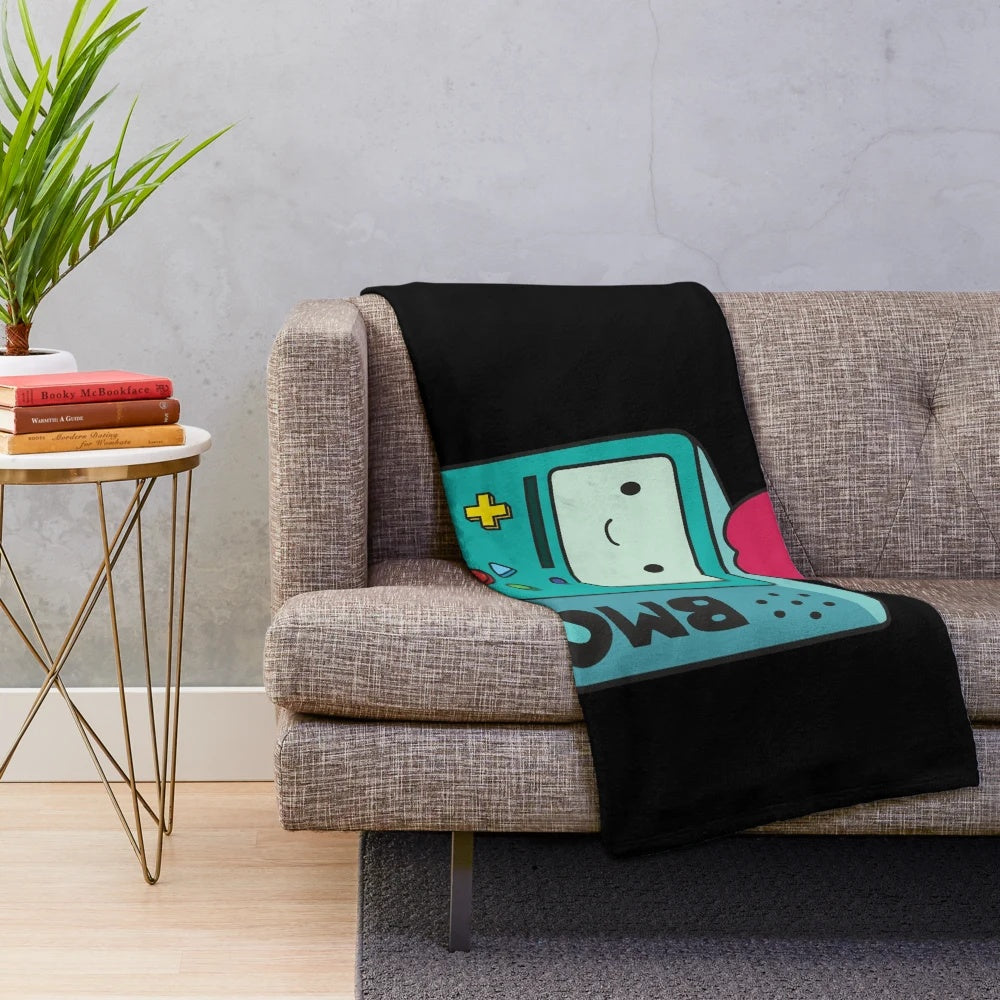 BMO plush blanket with cute cartoon design