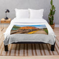 BNSF locomotive-themed plush blanket