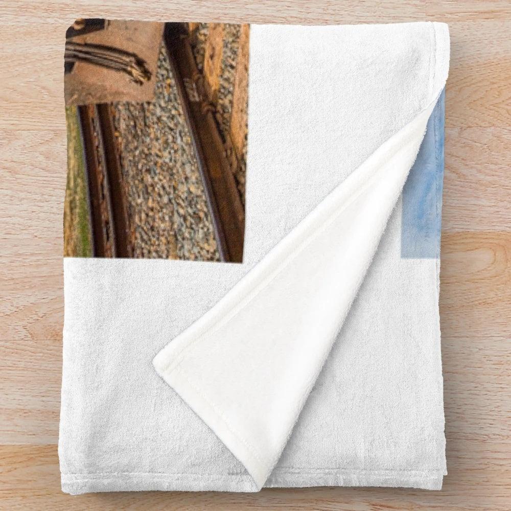 BNSF locomotive-themed plush blanket