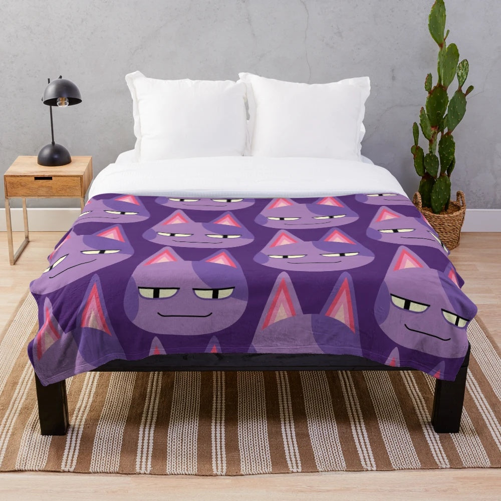 Soft and cuddly Bob the Cat plush blanket for Animal Crossing enthusiasts
