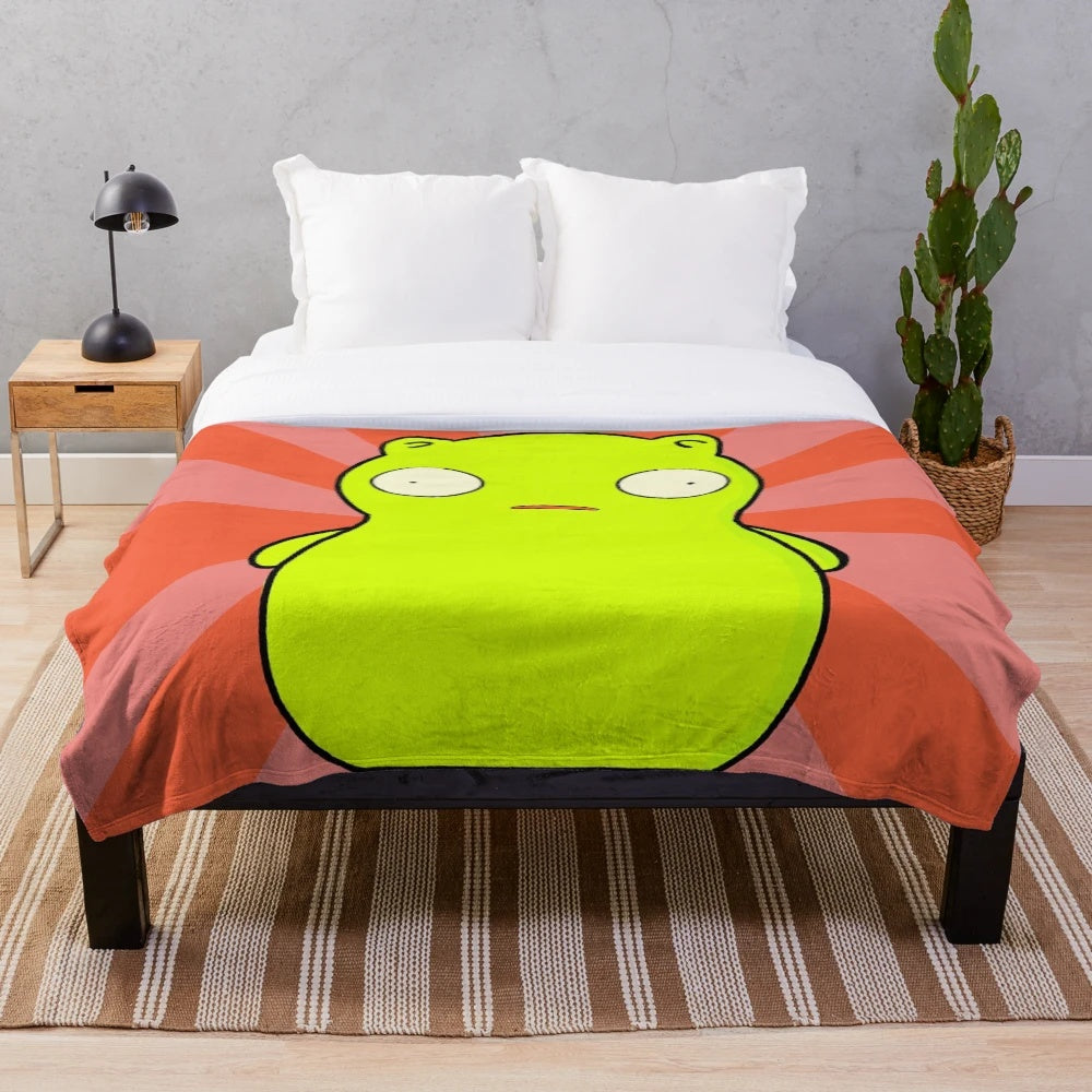 Colorful plush blanket featuring the iconic Kuchi Kopi nightlight from Bob's Burgers