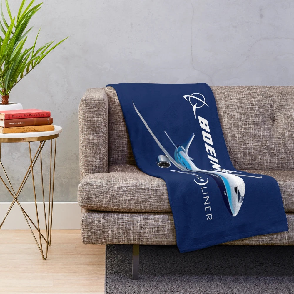 Boeing 787 Dreamliner inspired plush blanket