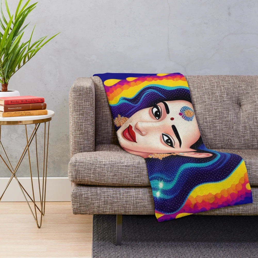 Bollywood-themed plush blanket with soft, cozy fabric