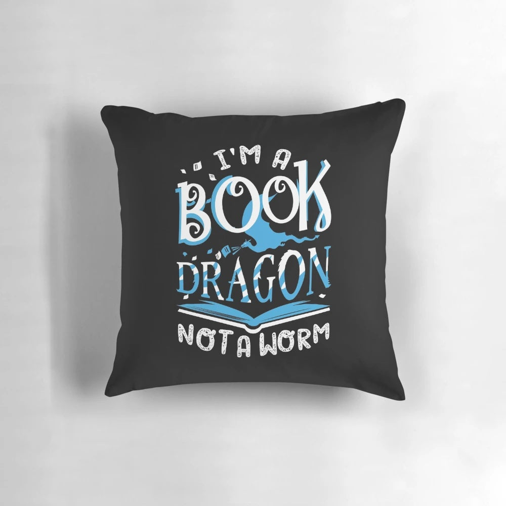 Plush book dragon-themed pillow for book lovers and bookworms