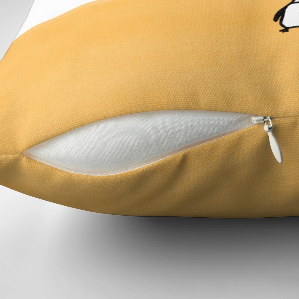 Decorative pillow with a classic book quote and penguin book design, perfect for book lovers.