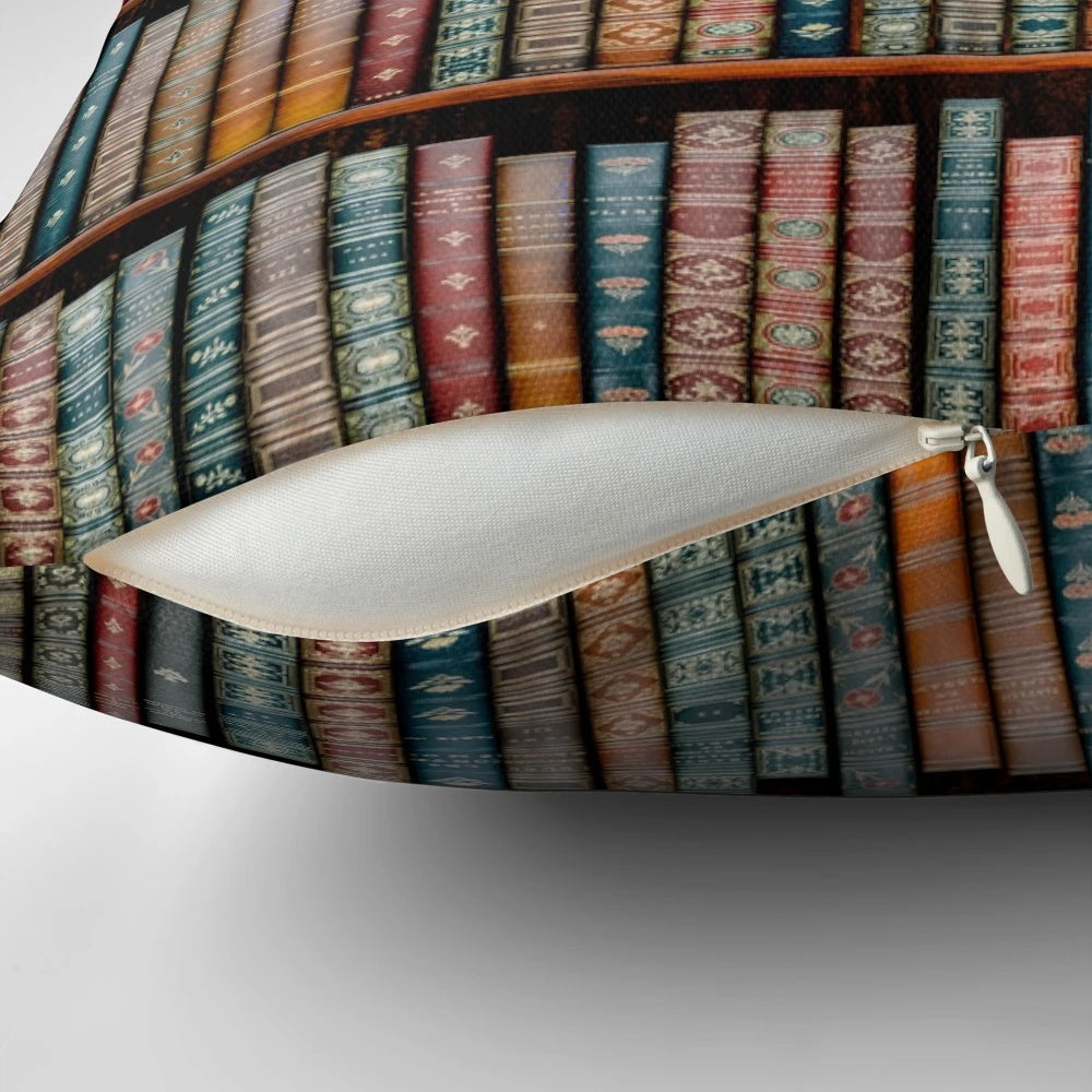 A plush, comfortable pillow with a book design, perfect for book lovers and avid readers.