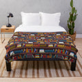 Cozy book pattern plush blanket for avid readers and book enthusiasts