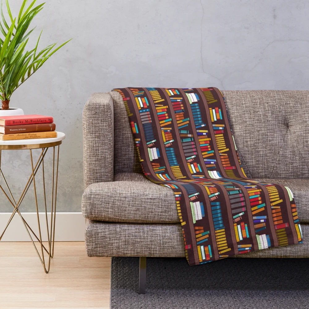 Cozy book pattern plush blanket for avid readers and book enthusiasts