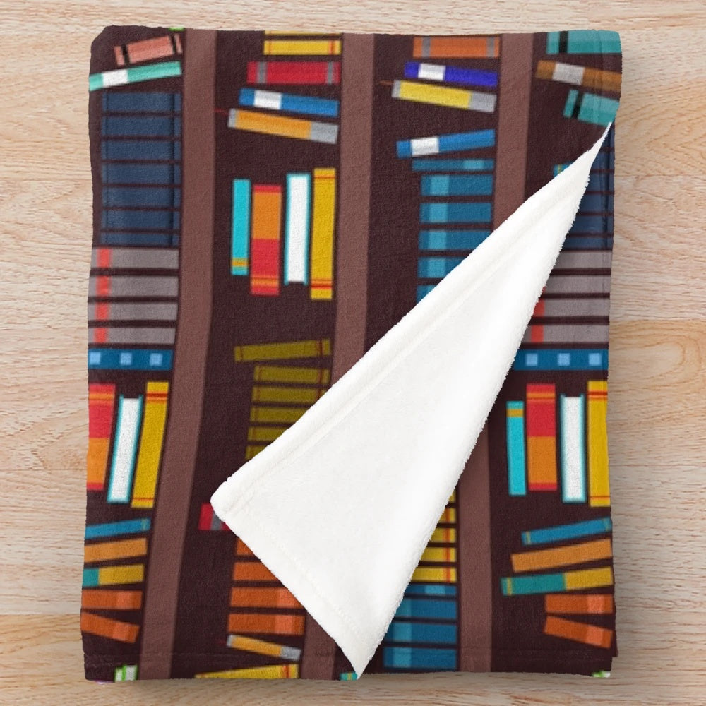 Cozy book pattern plush blanket for avid readers and book enthusiasts