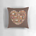 Soft, plush pillow featuring the text "I Heart Books" against a book-themed design