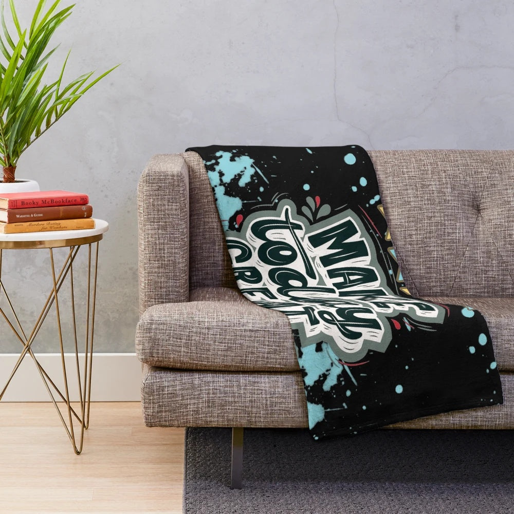 Cozy plush blanket with a book reading design