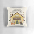 Cozy pumpkin and black cat decorative pillow for book lovers