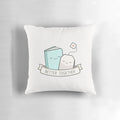 Cozy Books and Tea Better Together Pillow with a book and a cup of tea