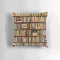 A plush, decorative pillow with a vintage books design, perfect for book lovers and creating a cozy reading nook.