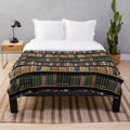 Cozy plush blanket with bookshelf pattern design