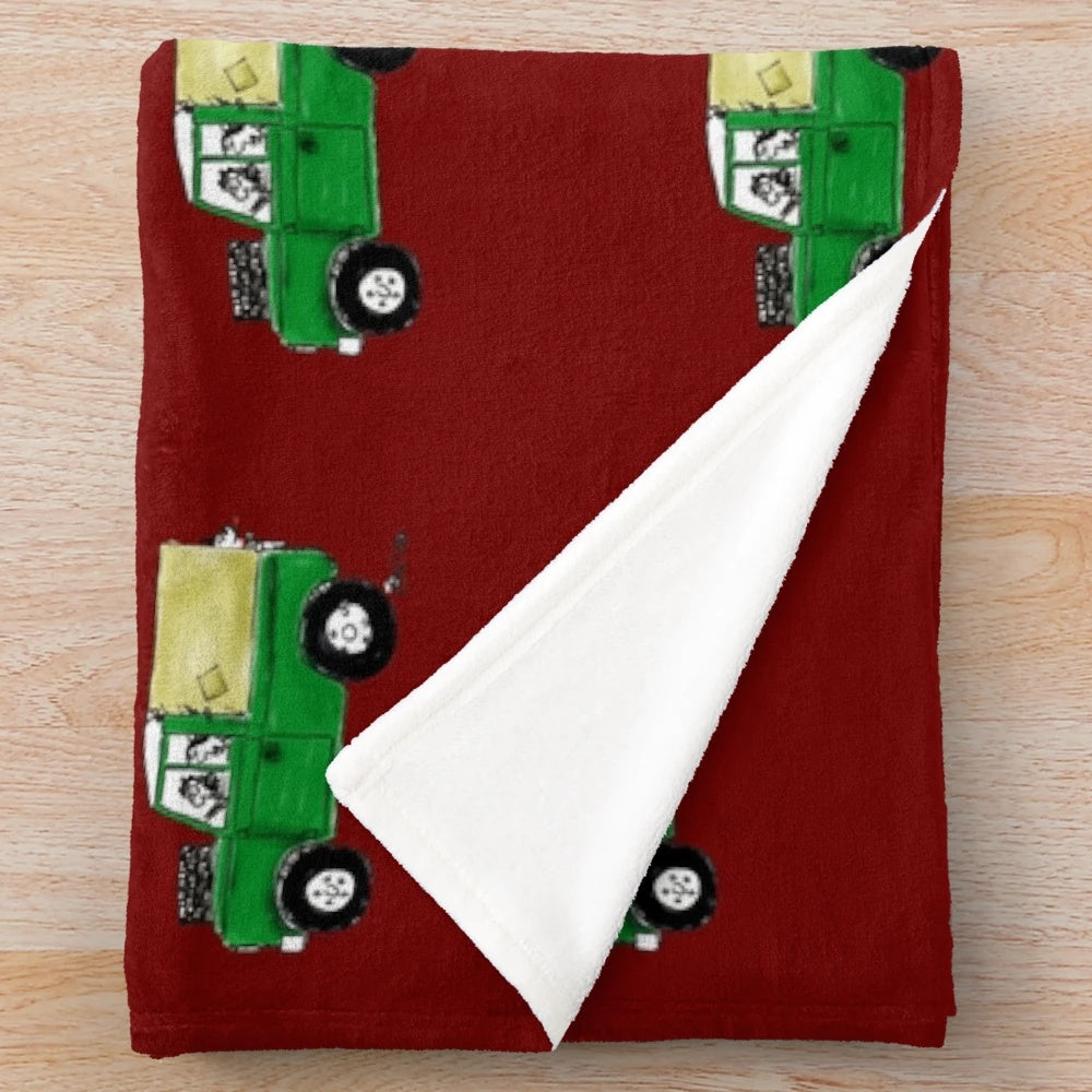 Border Collie Plush Blanket for Land Rover and Jeep Lovers