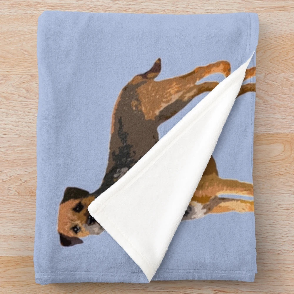 Soft and comfy border terrier plush blanket