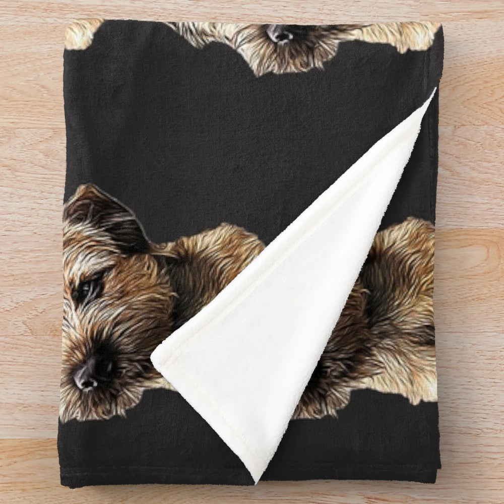 Soft and Snuggly Border Terrier Plush Blanket for Dog Lovers