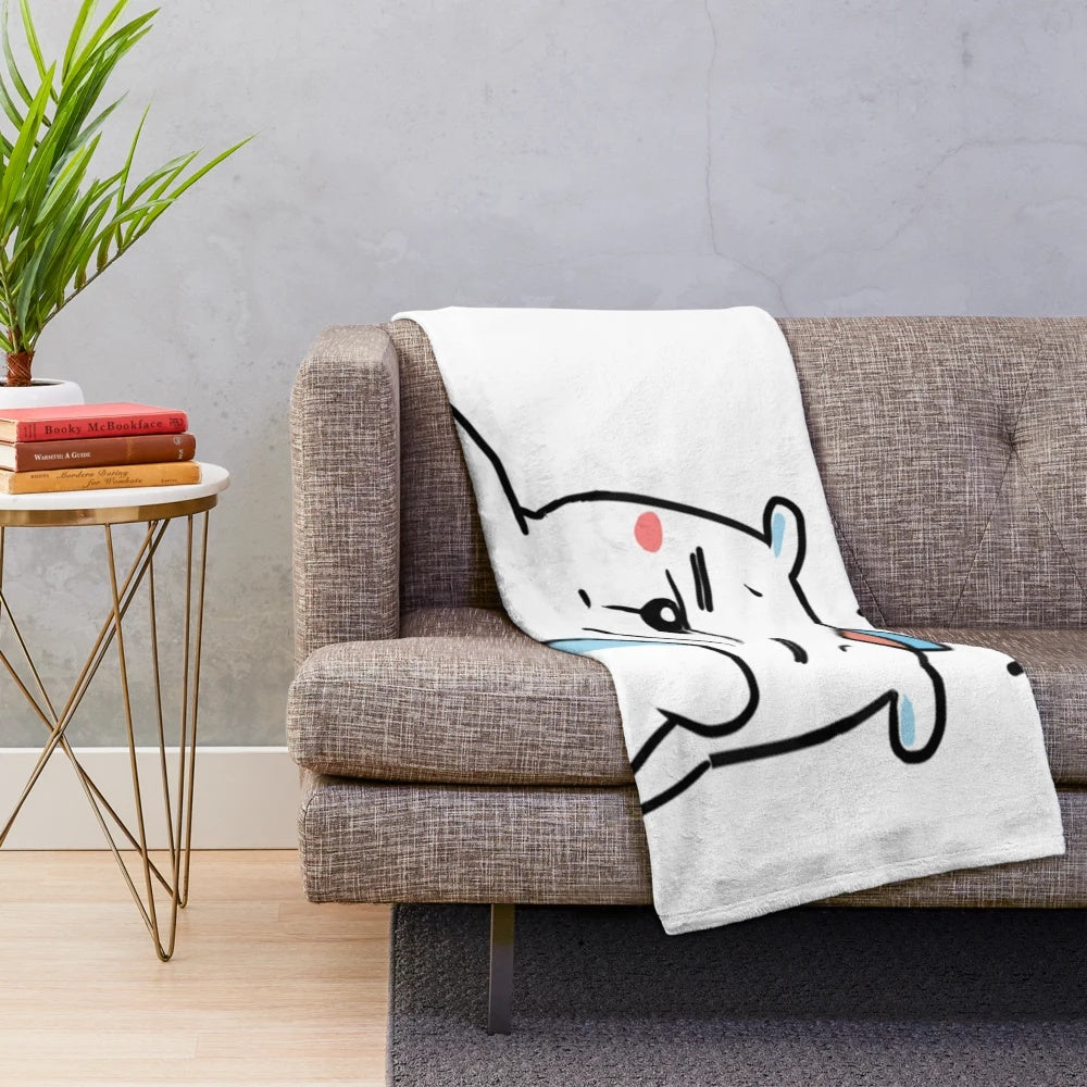 Soft and cuddly bored polar bear plush blanket