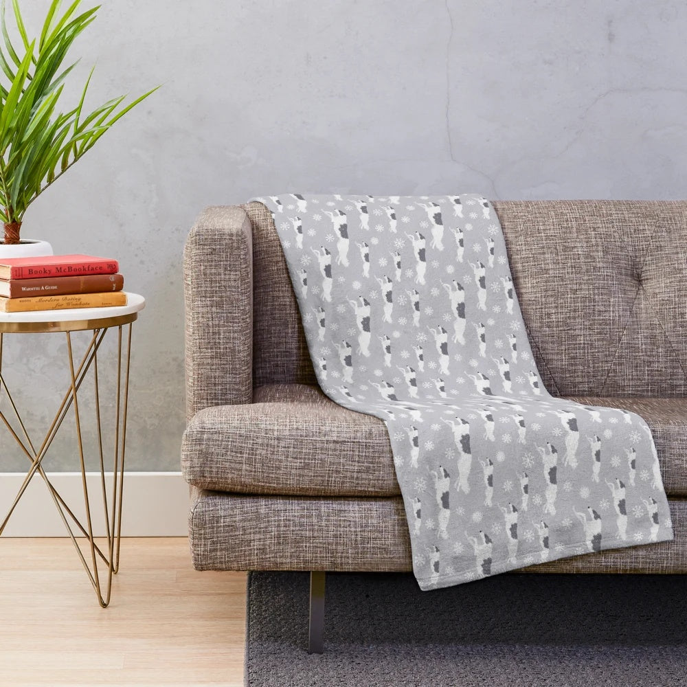 Borsois in the snow plush blanket