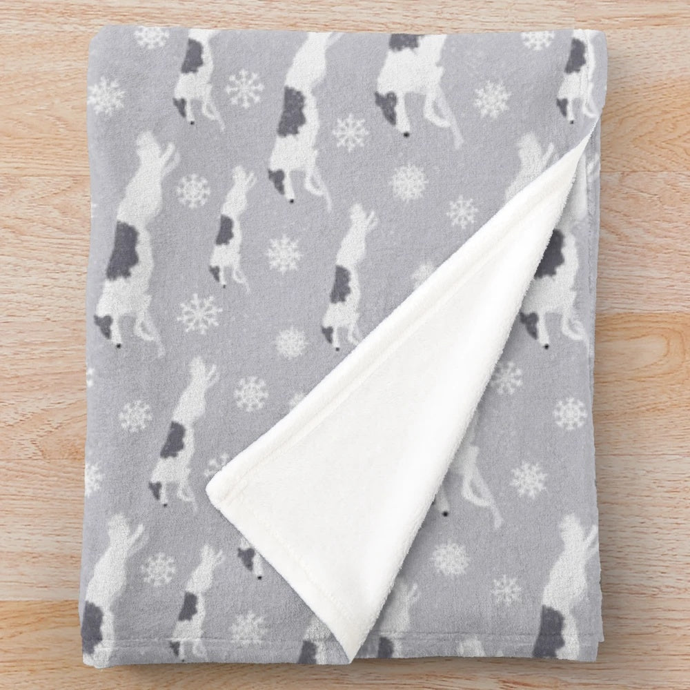 Borsois in the snow plush blanket