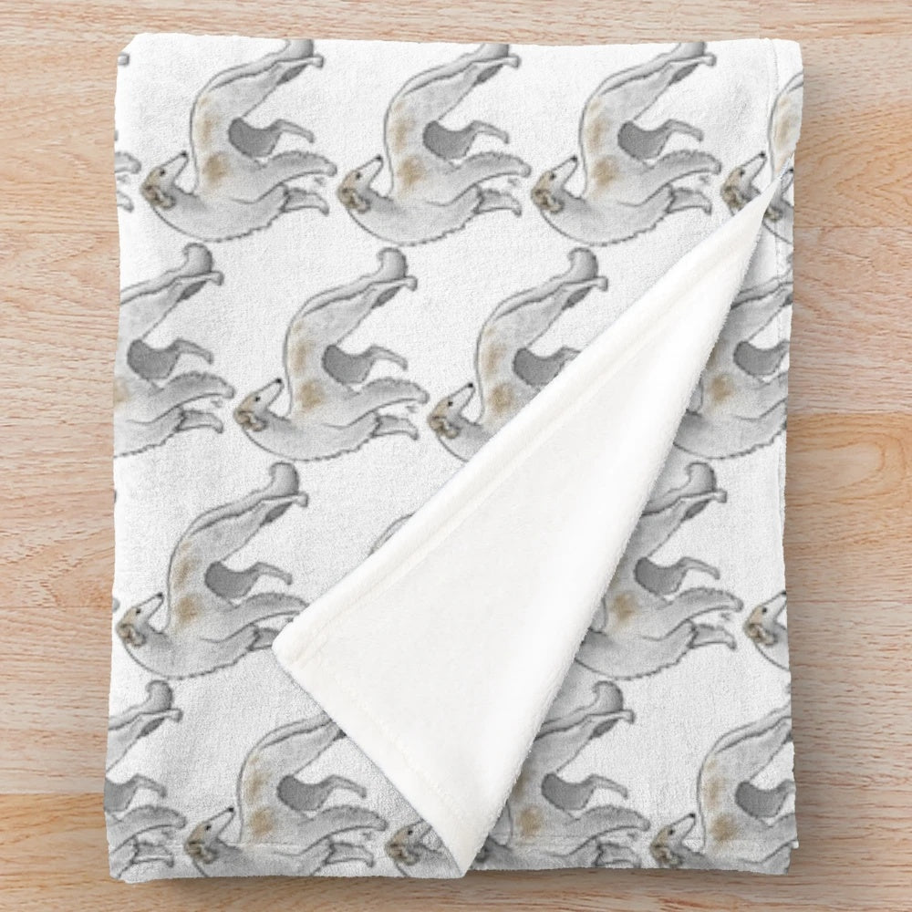 Soft and snuggly borzoi plush blanket