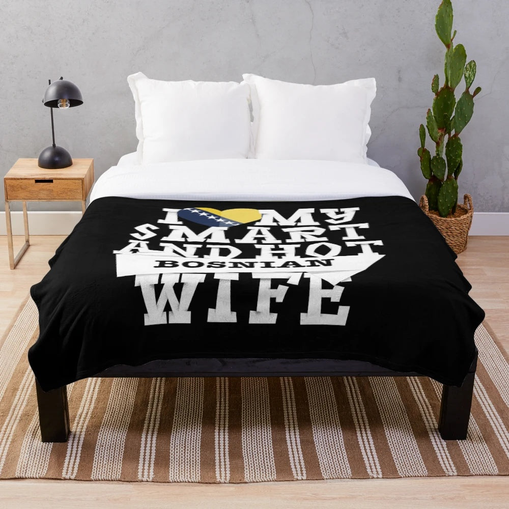Plush blanket featuring Bosnian cultural elements