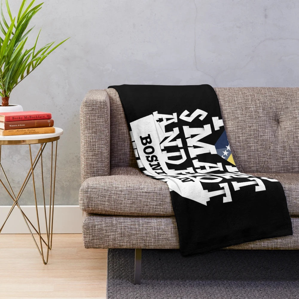 Plush blanket featuring Bosnian cultural elements