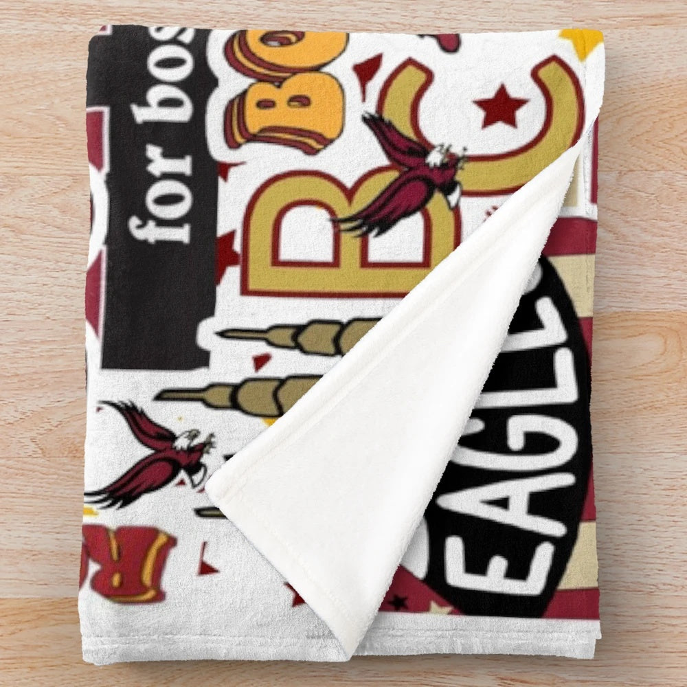 Boston College Eagles plush blanket with maroon and gold colors