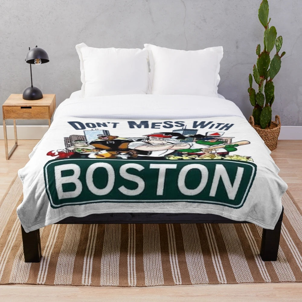 Boston sports themed plush blanket