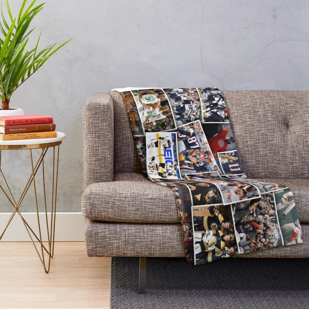 Boston sports plush blanket