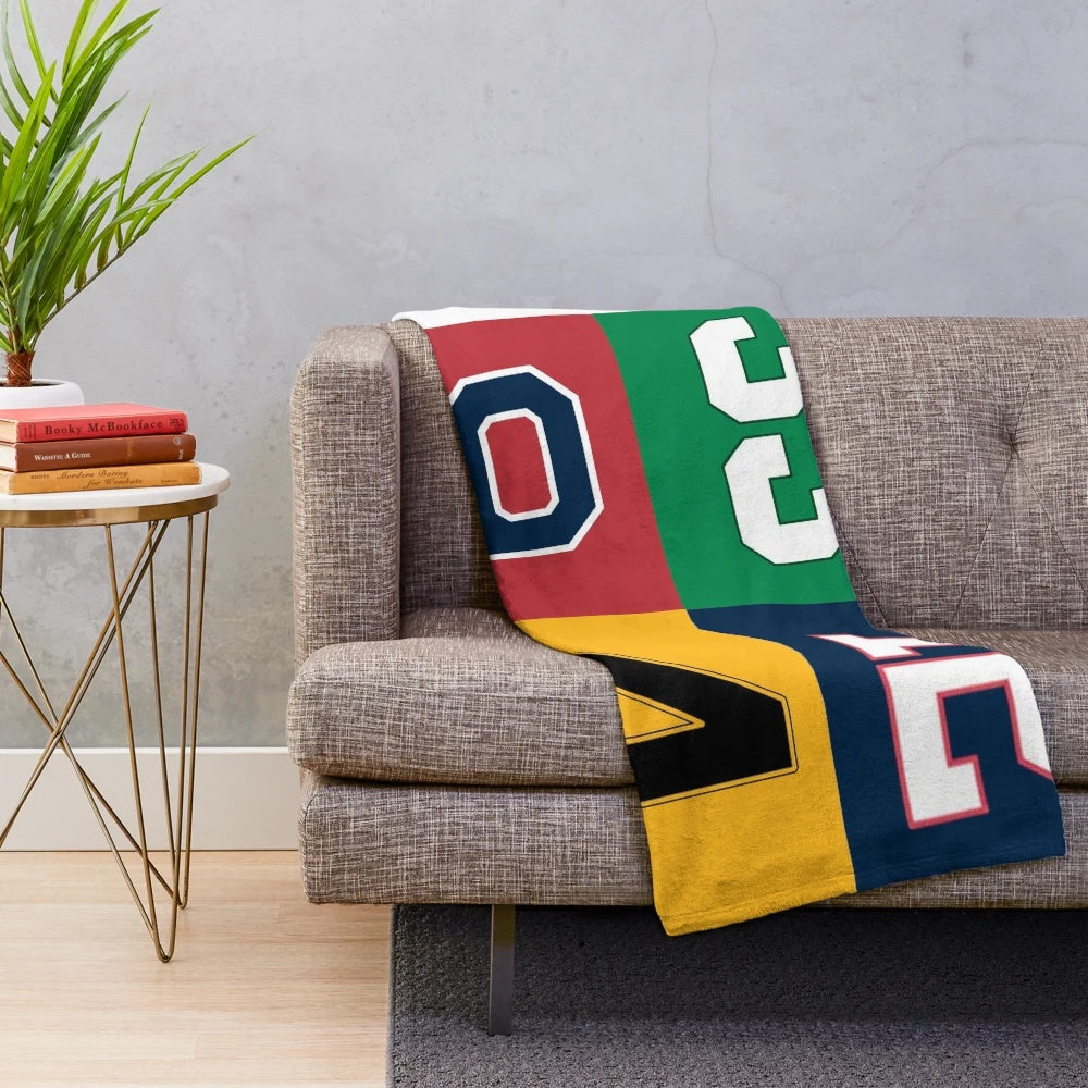 Boston sports-themed plush blanket