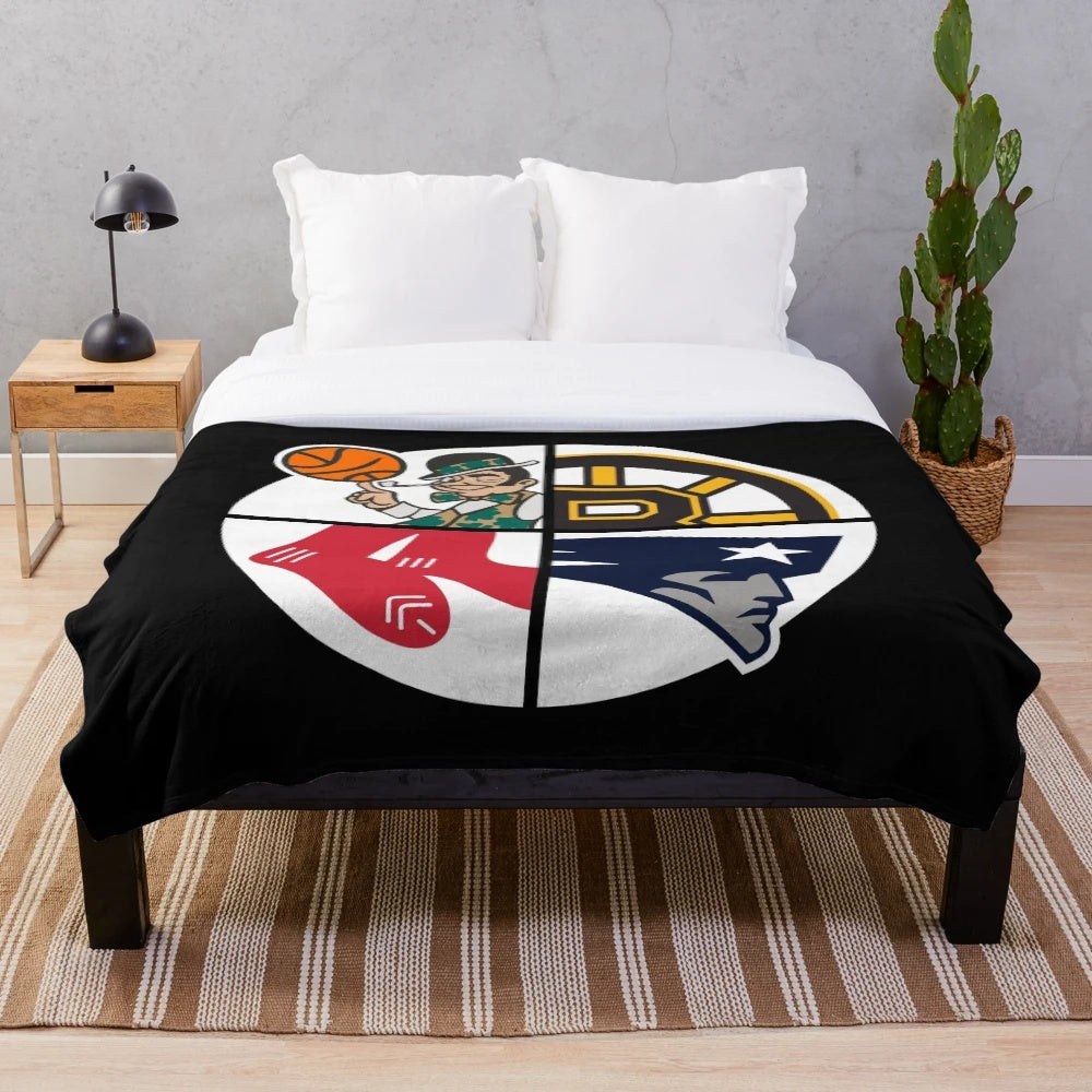Boston Sports Themed Plush Blanket