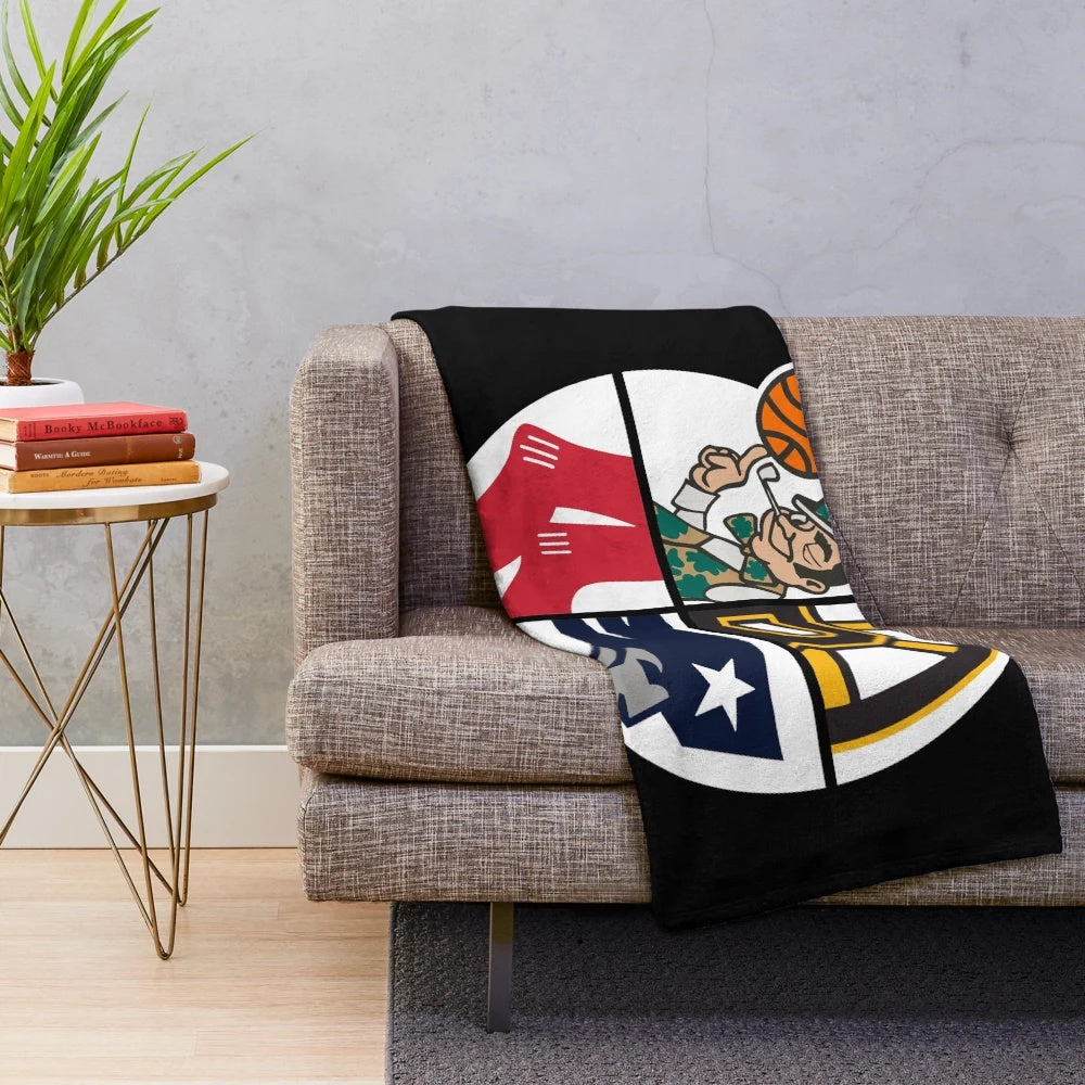 Boston Sports Themed Plush Blanket