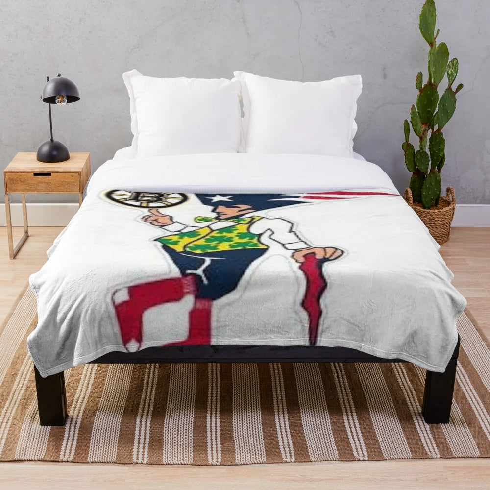 Boston sports themed plush blanket