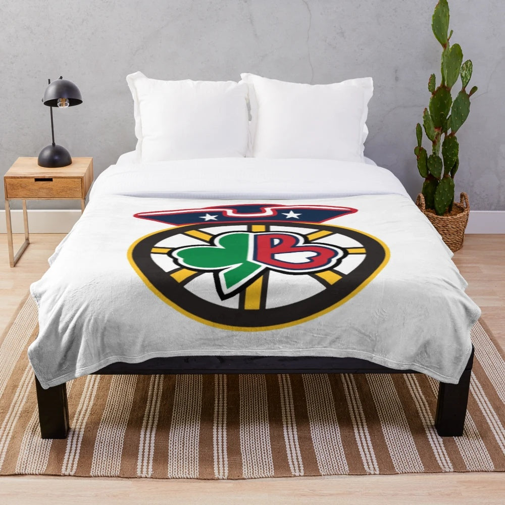 Boston sports-themed plush blanket