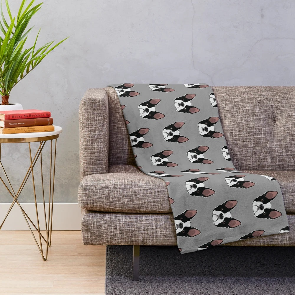 Soft and cuddly Boston Terrier plush blanket