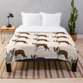 Boston Terrier Plush Blanket with Cream Background
