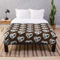 Brown-colored Boston Terrier plush blanket with lighthouse designs