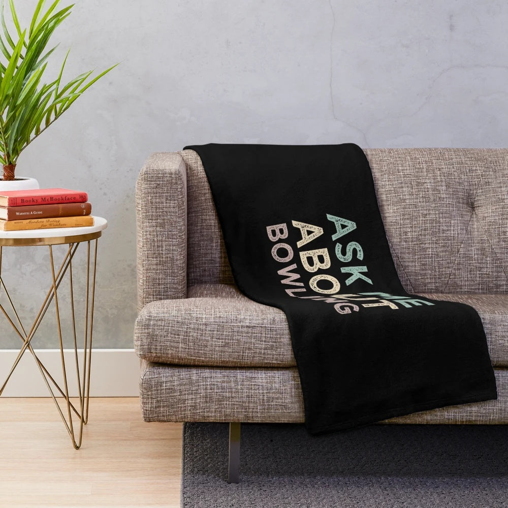 Plush bowling-themed blanket for hobby enthusiasts