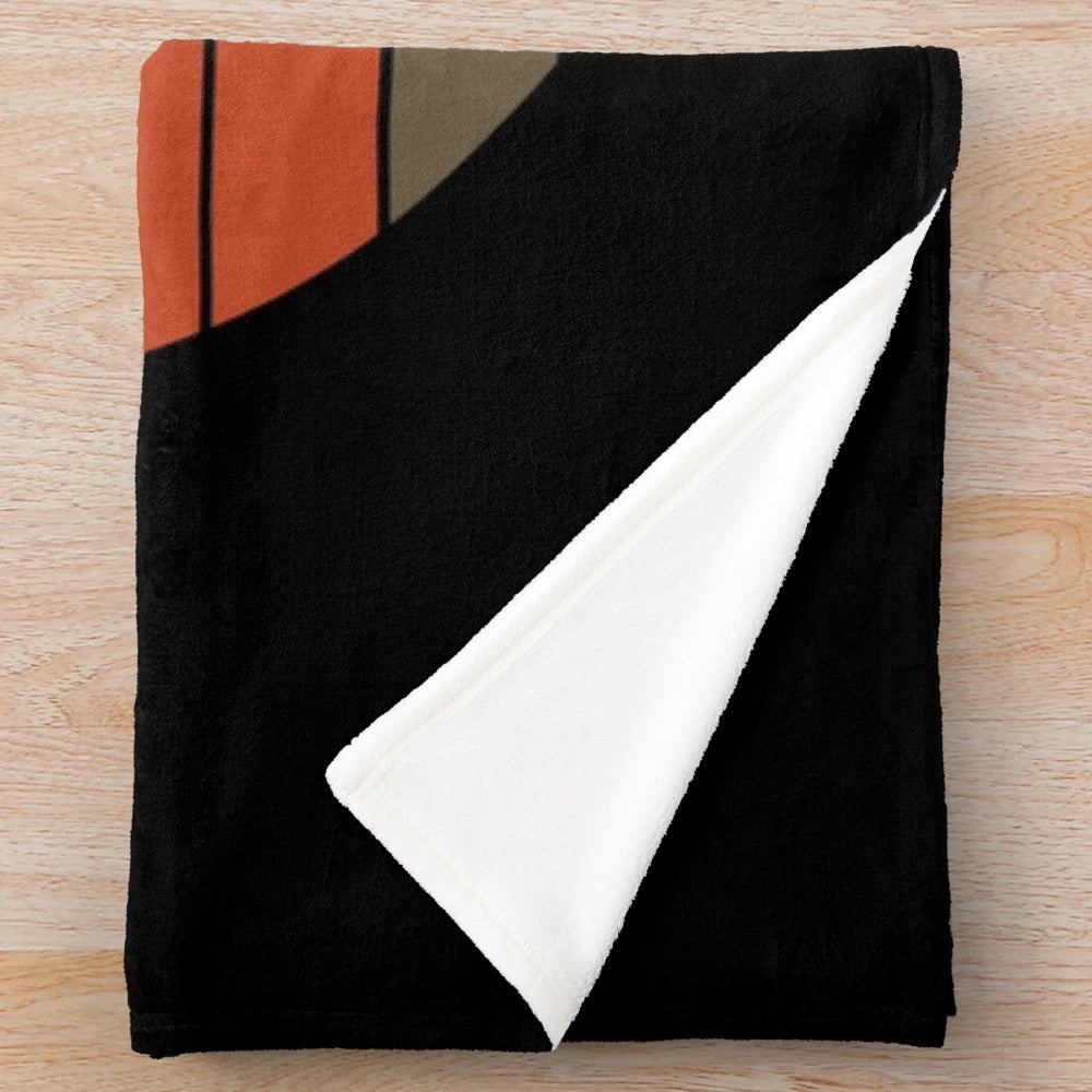 Bowling plush blanket with retro bowling ball design