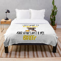 Boxer dog lover plush blanket with 'Drink Beer and Hang with My Boxer' design